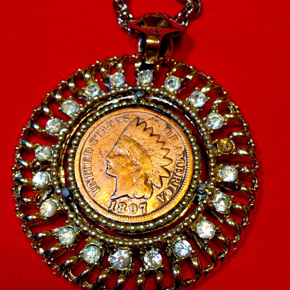 Necklace with authentic American coin ( 1 cent Indian Head) - Picture 2 of 4